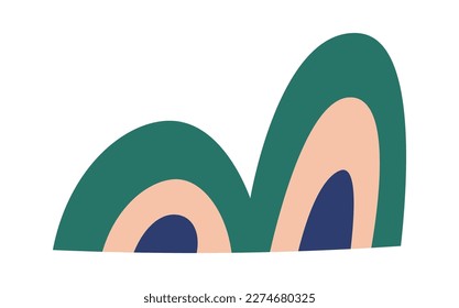 Hand drawn cartoon brush flat icon Spring decorative shrubs. Vector illustration