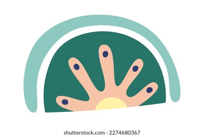 Pincel de dibujos a mano icono plano Arbustos decorativos de primavera. Ilustración del vector