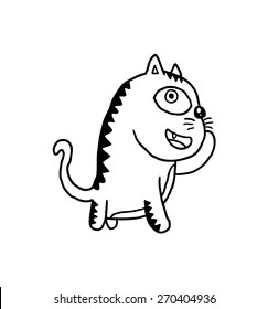 hand drawn cartoon cat