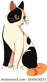 Gato de dibujos animados dibujado a mano – Vector Gráfico