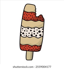 hand drawn cartoon character illustration ice cream and cone ice cream