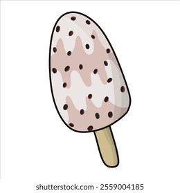 hand drawn cartoon character illustration ice cream and cone ice cream