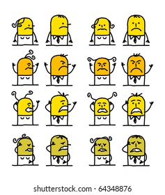 personajes de caricatura dibujados a mano - indignidad