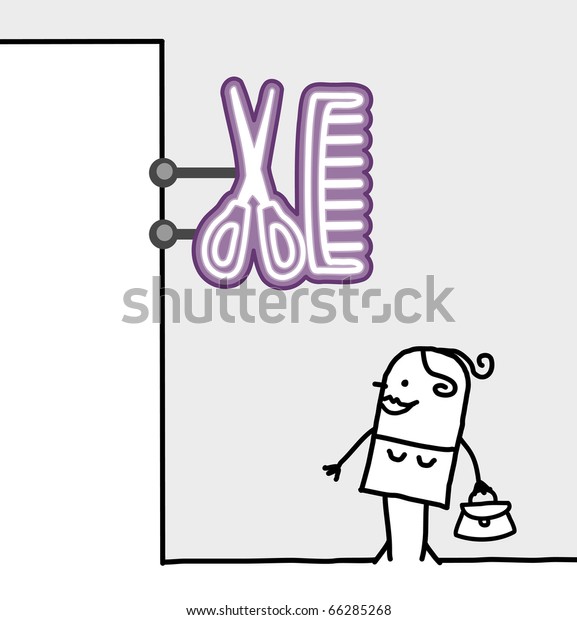 Hand Drawn Cartoon Characters Consumer Shop Stock Vector Royalty