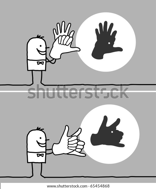 Hand Drawn Cartoon Characters Man Making Stock Vector (Royalty Free ...