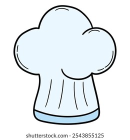 Hand drawn cartoon chef hat isolated on white background. Vector illustration.