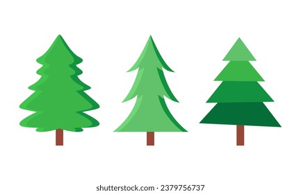 Hand Drawn Cartoon Christmas Trees Collection for Christmas Stock Illustration