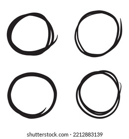 Hand drawn cartoon circle line vector illustration doodle sketch style for concept design.