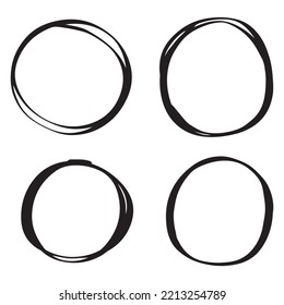 Dibujo manual de la línea circular de la línea de la mano ilustración del dibujo del doodle estilo para el diseño de concepto.