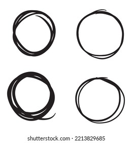 Dibujo manual de la línea circular de la línea de la mano ilustración del dibujo del doodle estilo para el diseño de concepto.