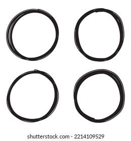 Hand drawn cartoon circle line vector illustration doodle sketch style for concept design.