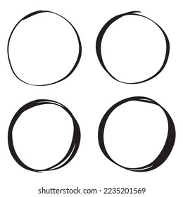 Hand drawn cartoon circle line vector illustration doodle sketch style for concept design.
