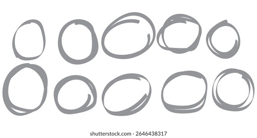 Hand drawn cartoon circle line vector illustration doodle sketch style for concept design.