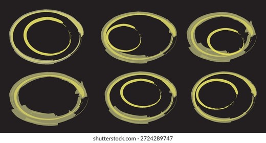Dibujado a mano línea circular de dibujos animados Ilustración vectorial doodle estilo de boceto para el diseño conceptual. Conjunto de esbozo de línea circular dibujado a mano. Imagen de Vector circular. Vector Pincel Pinceladas Círculos de pintura 