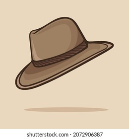 sombrero clásico de dibujos a mano. vector de estilo plano
