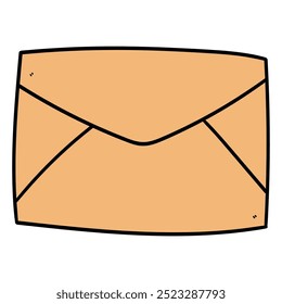 Sobre cerrado de dibujos animados dibujado a mano aislado sobre fondo blanco. Ilustración vectorial.