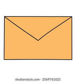 Hand drawn cartoon closed envelope icon isolated on white background. Vector illustration.