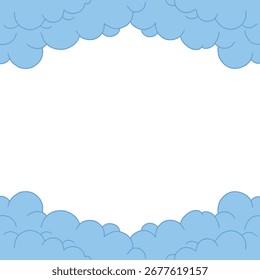 Desenhado à mão desenhado vetor de fundo de moldura de nuvem ilustração