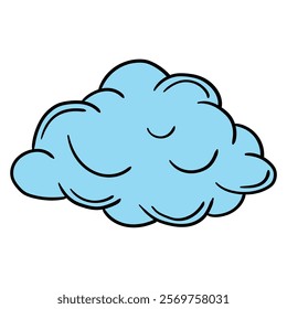 Hand drawn cartoon cloud isolated on a white background. Vector illustration.