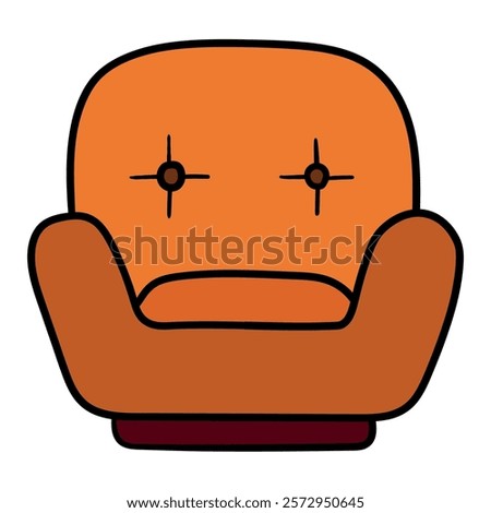 Similar – Image, Stock Photo Comfortable orange armchair in forest