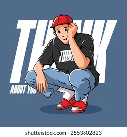 Hand drawn cartoon comic illustration