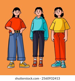 Hand drawn cartoon comic illustration