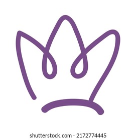 Hand drawn cartoon crown. Vector illustration