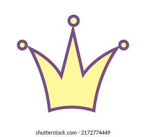 Hand drawn cartoon crown. Vector illustration
