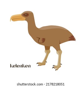Hand drawn cartoon dinosaur Kelenken