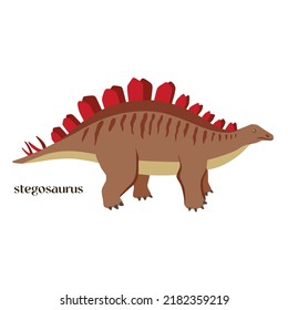 Hand drawn cartoon Dinosaur Stegosaurus