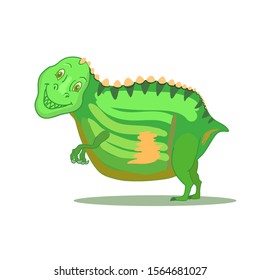 Hand Drawn Cartoon Dinosaur Tyrannosaurus Rex. T-Rex Smile. Vector illustration