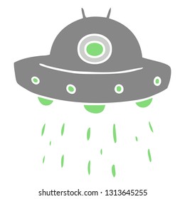 desenho à mão desenhos animados rabiscar de uma nave alienígena