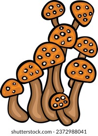 Hand drawn cartoon doodle of autumn mushrooms
