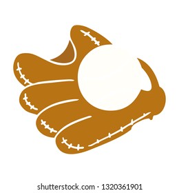 hand drawn cartoon doodle of a baseball and glove