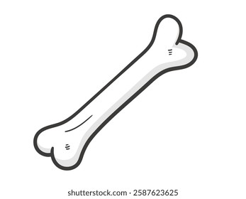 Hand drawn cartoon doodle bone isolated on white background
