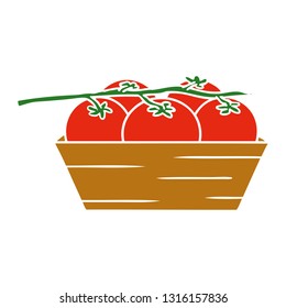 hand drawn cartoon doodle of a box of tomatoes