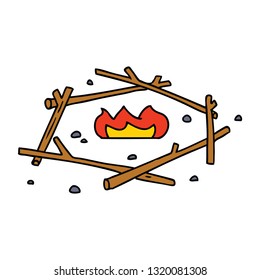 hand drawn cartoon doodle of a camp fire 