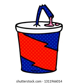 hand drawn cartoon doodle of fastfood drink