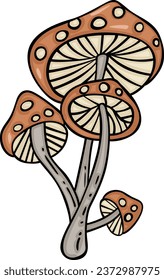 Hand drawn cartoon doodle of fresh mushrooms
