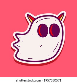hand drawn cartoon doodle ghost sticker design