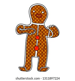 hand drawn cartoon doodle of a gingerbread man