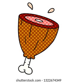 hand drawn cartoon doodle of a joint of ham