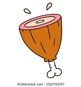 hand drawn cartoon doodle of a joint of ham