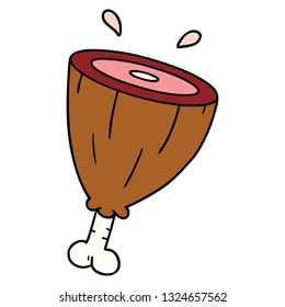hand drawn cartoon doodle of a joint of ham