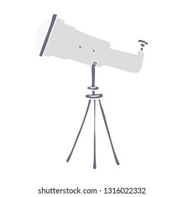 doodle de dibujos a mano de un gran telescopio