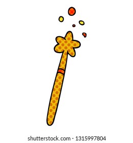 hand drawn cartoon doodle of a magic wand