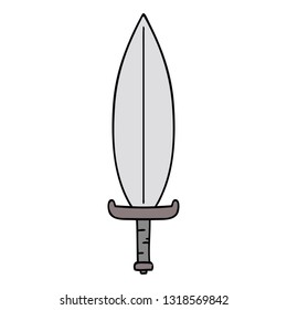 hand drawn cartoon doodle of a magic leaf knife