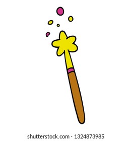 hand drawn cartoon doodle of a magic wand