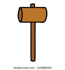 hand drawn cartoon doodle of a mallet