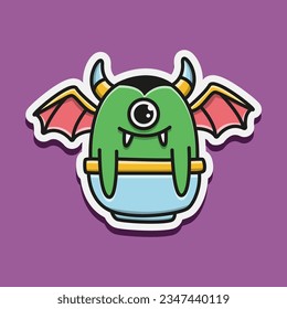 Hand drawn cartoon doodle monster illustration